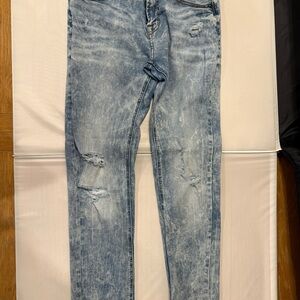 American Eagle Extreme Flex Skinny Jeans Men’s 31x32 Light Wash Distressed